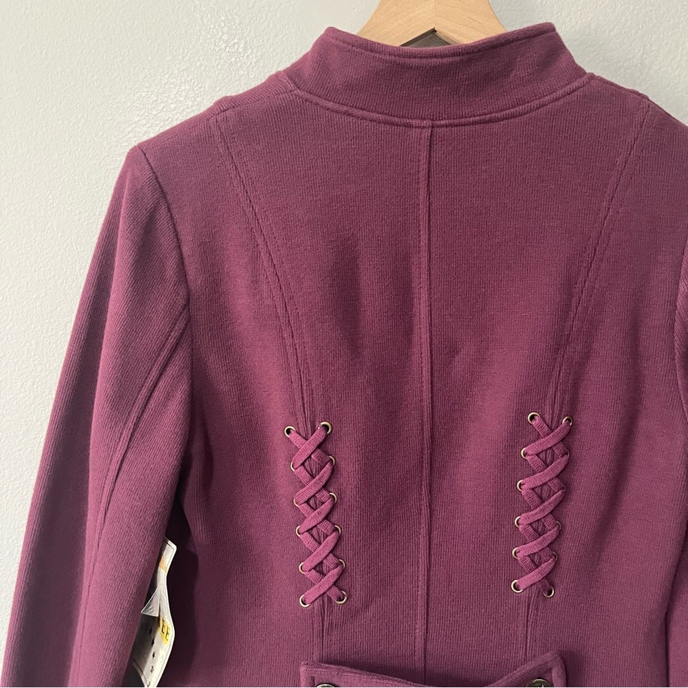 Free People NWT We the Free Majorette Jacket Chestnut Burgundy Size 12 Academia - Picture 9 of 14